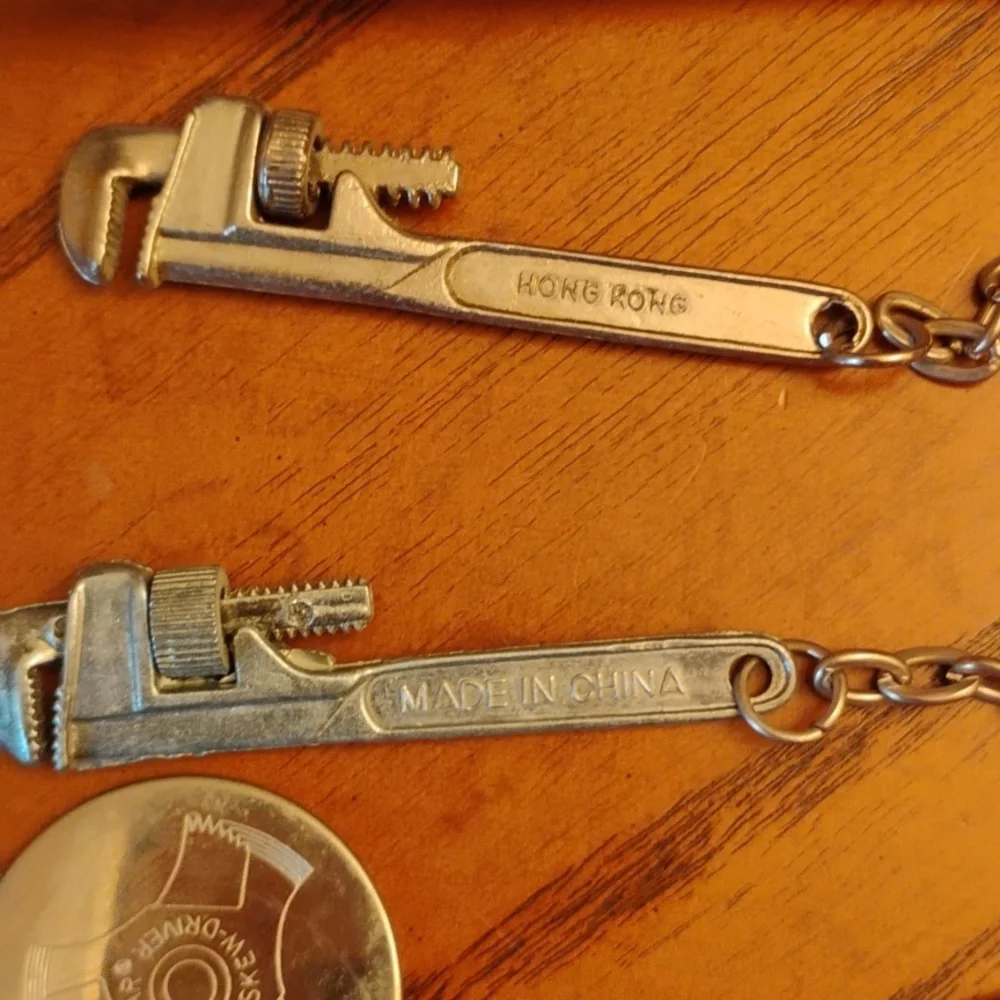 Lot/16 Keychain Tools Wrenches Pliers Tape Measures Saw Levels Hammer Axe Vtg